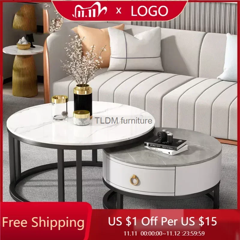 

Storage Round Coffee Tables Cute Drawers Premium Liftable Luxury Coffee Tables Modern Minimalist Stolik Kawowy Household Items