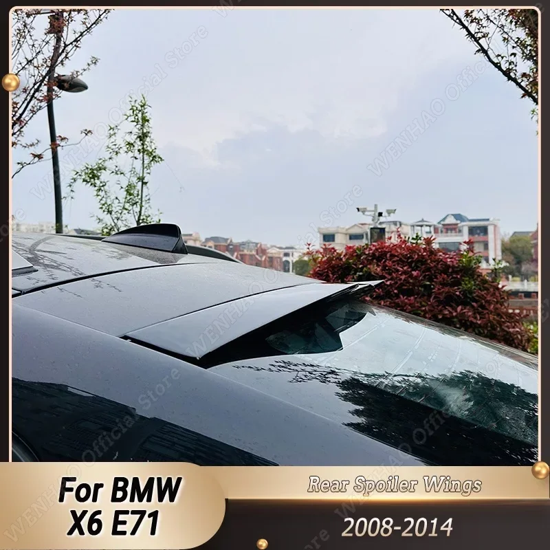 

Car Rear Window Roof Wing Spoiler Lip Tail Wing Auto Body Kit Decoration Gloss Black ABS Plastic For BMW X6 E71 2008-2014