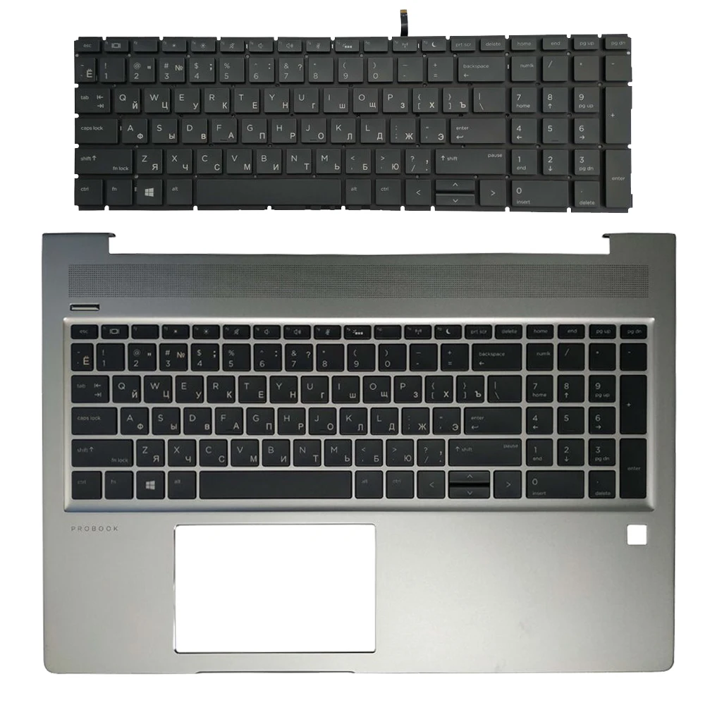 Teclado Retroiluminado Russo para hp Probook 15 450 g6 455 g6 455r g6 450 g7 455 g7 455r 2b-bbu01q100 com Apoio para as Mãos Tampa Superior Novo