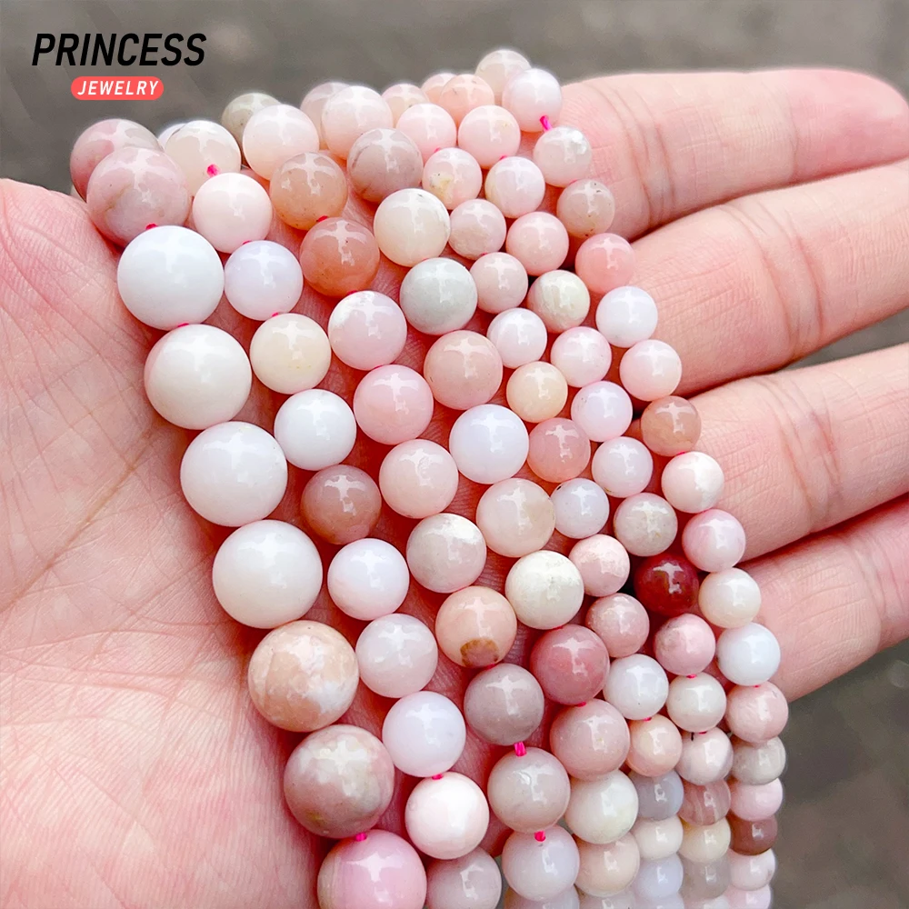 

A ++ бусины из натурального розового опала, подвески из ниток для женских сережек, ожерелий, аксессуаров «сделай сам», оптовая продажа 6 8 10 мм