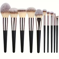 Deluxe Makeup Brush Collection - Soft & Fluffy Beauty Tool Set for Professional Application (10PCS 2)