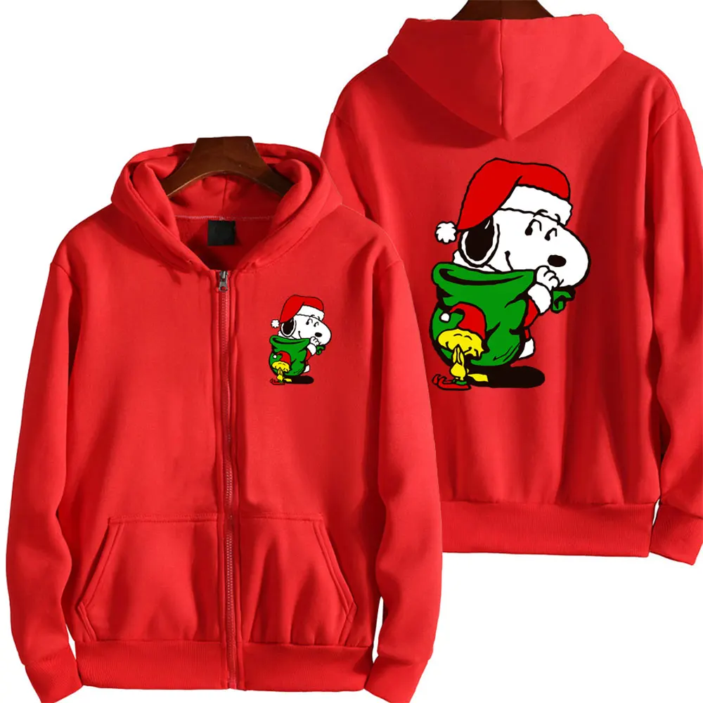 

Новинка 2024, толстовка с капюшоном Snoopy с мультяшным аниме, на молнии, весенне-осенняя мужская Толстовка большого размера, рождественские парные куртки, пальто