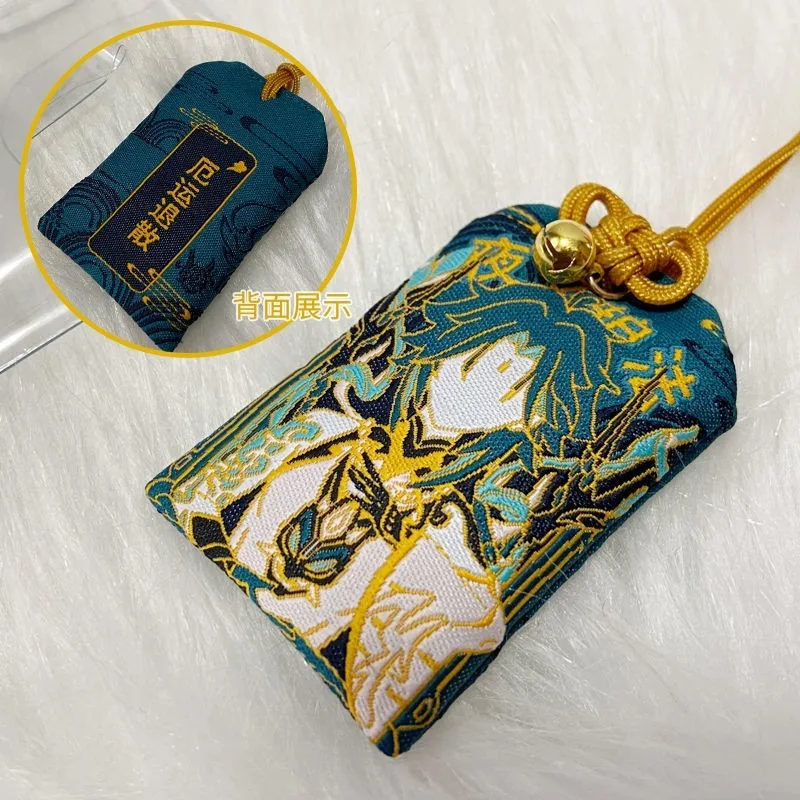 

Anime Genshin Impact Omamori Pray Fortune Health Safety Lucky Charms Wealth Bag Guard Talisman Pendant Keychain Couple Gift