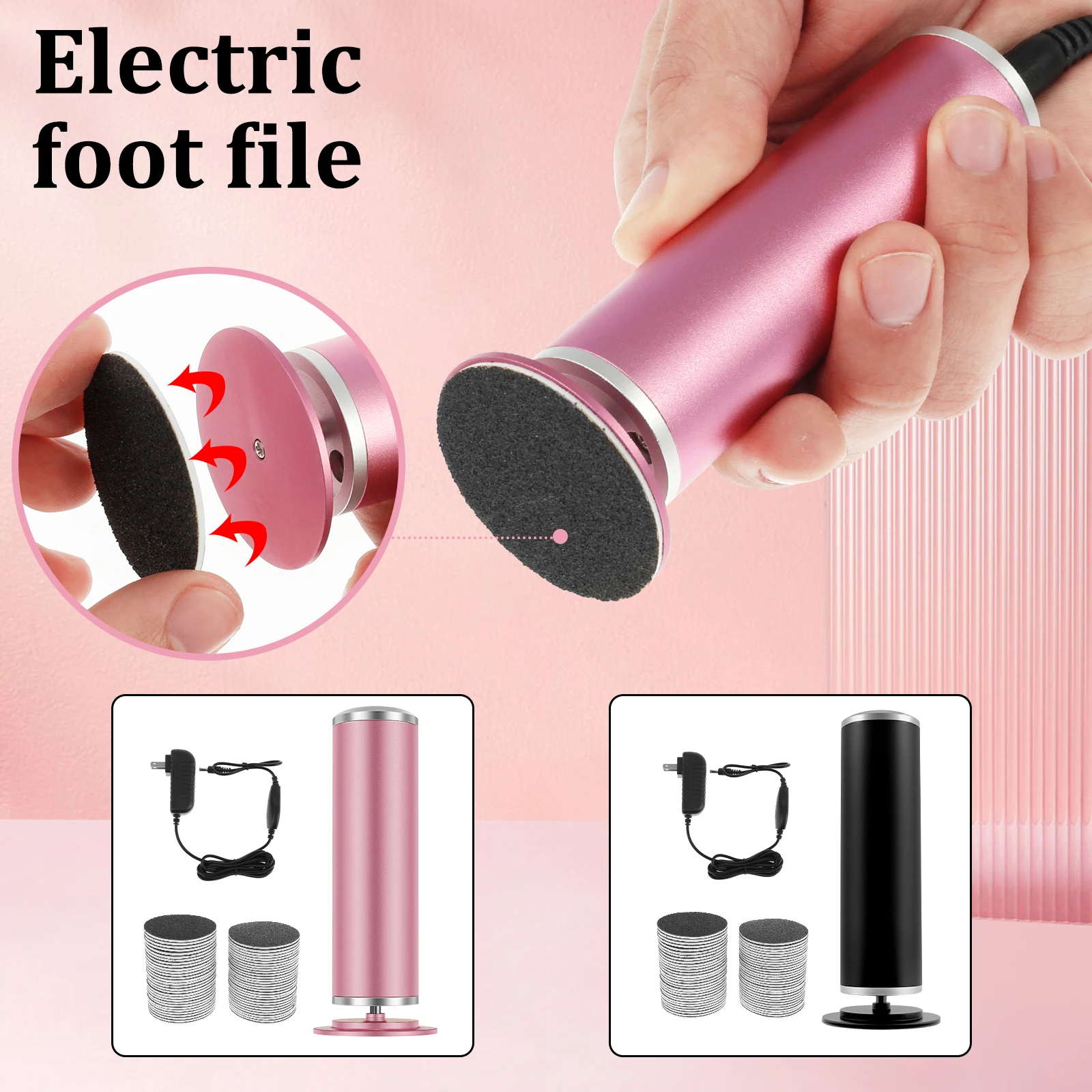 Electric Foot File Adjustable Speed Callus Remover for Feet with 60 Sandpapers Effective Dead Skin and Calluses Foot Care Tool