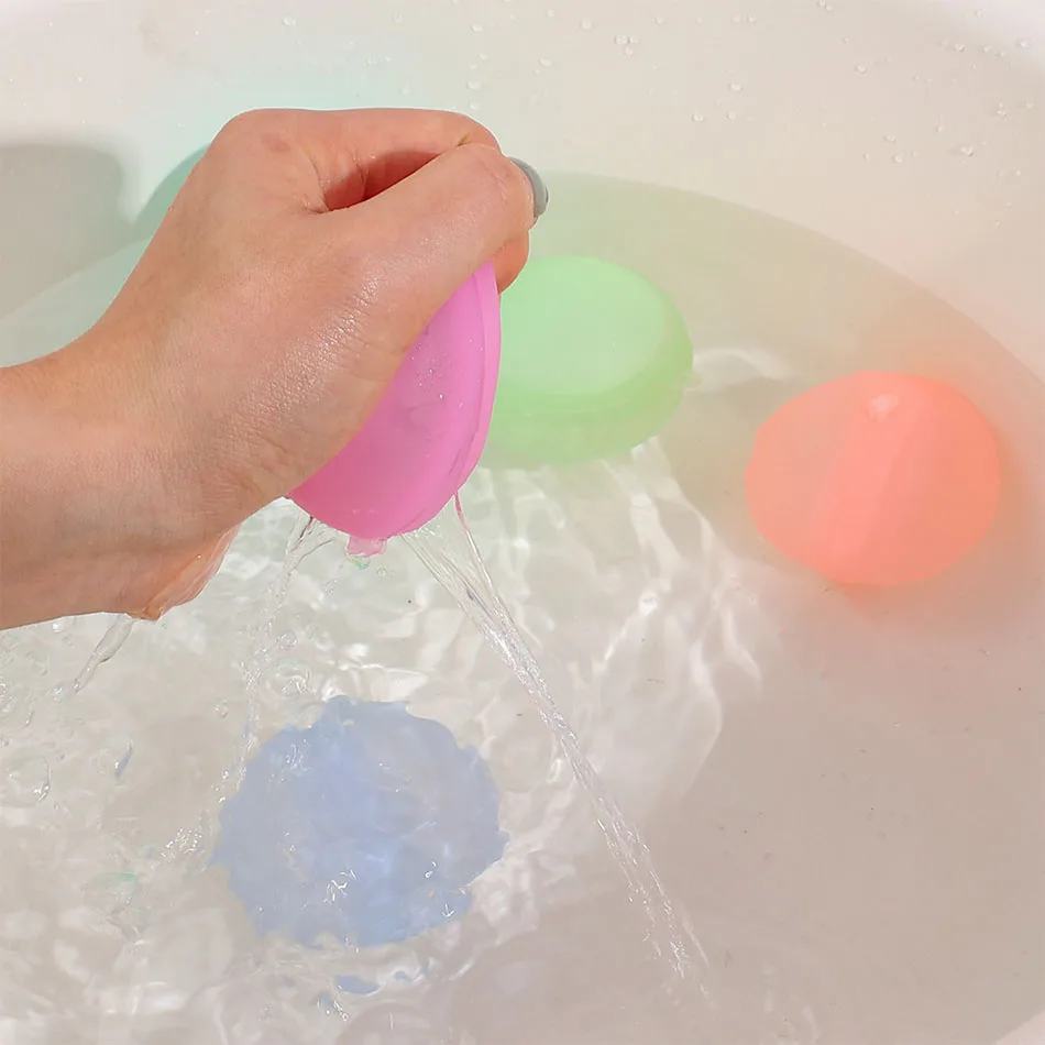 60Pcs random colors Reusable silicone water ball, quick water injection in summer with  Pool Water Bomb Balloons Games 5