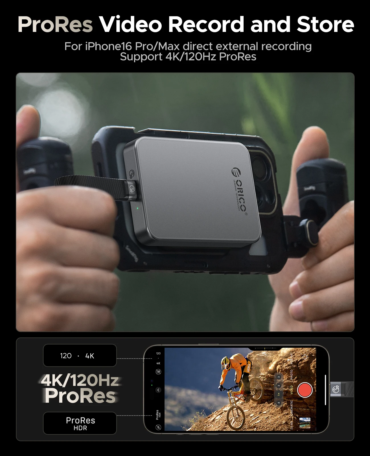 ORICO 마그네틱 PSSD 1TB 2TB 4TB 외장 SSD (아이폰 16 15 Pro/Max용) 최대 2000MB/s 기록/저장 속도 모바일 SSD