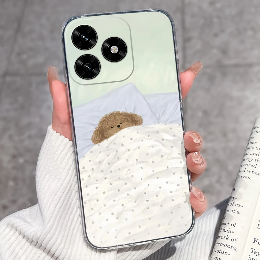 Cute Panda Puppy Soft Silicone TPU Clear Phone Case Back Cover
