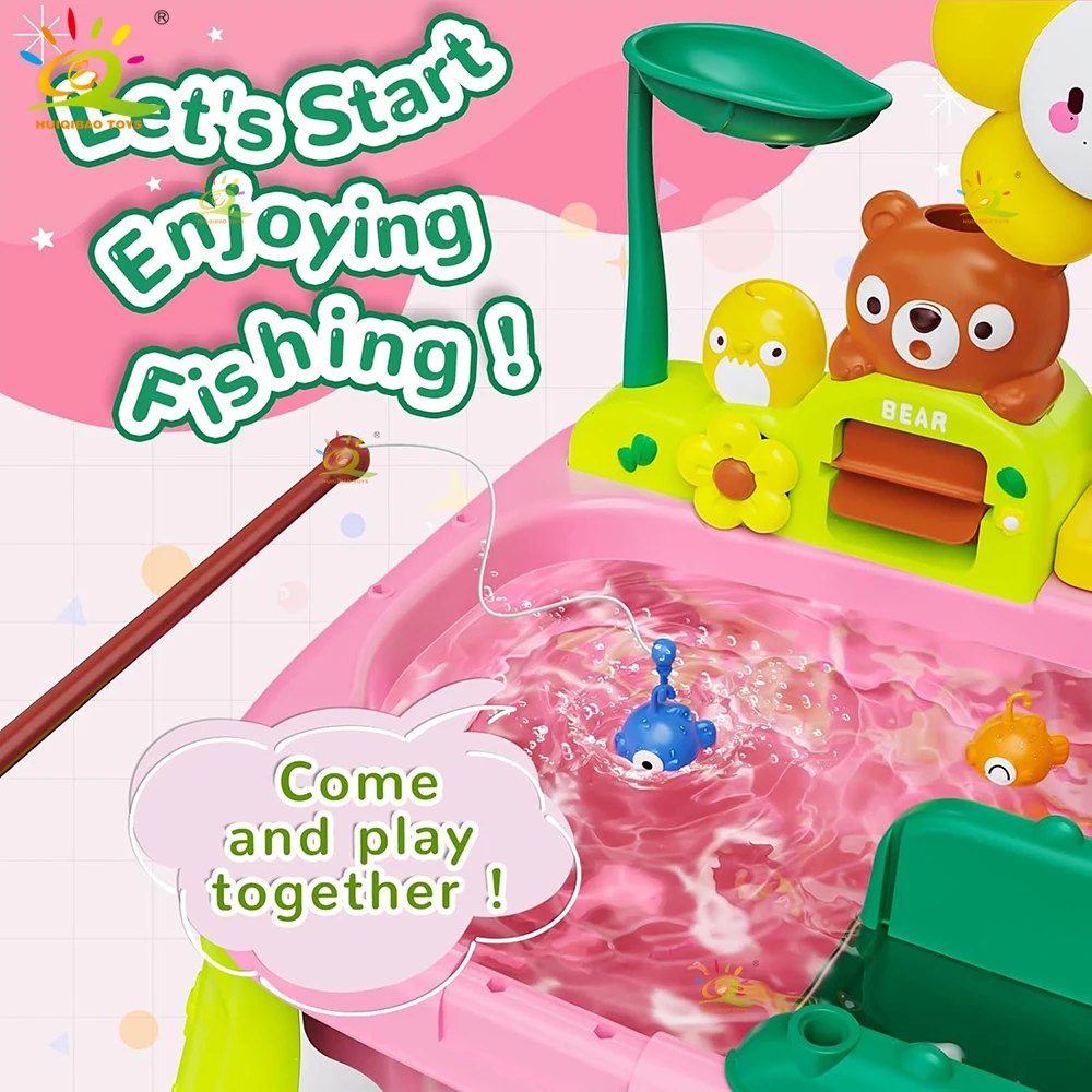 Set da Cucina Elettrico per Bambini, Lavello, Scivolo Acquatico con Pesca, Giochi di Ruolo per Famiglie, Giocattoli Educativi per Neonati