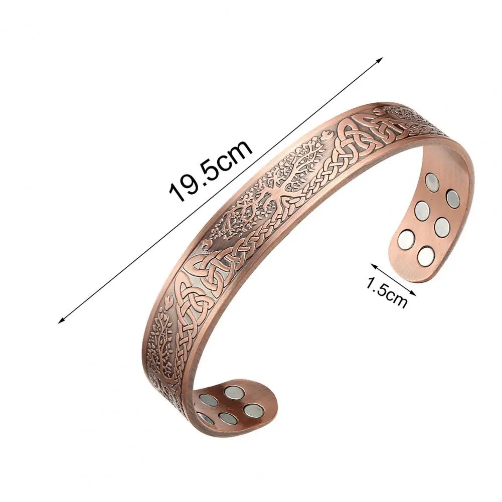 Copper Magnet Bracelet 18 Healing Magnets Copper Magnetic Bracelet Open Closure Cuff Bangle women men Yoga Bracelet Jewelry 6
