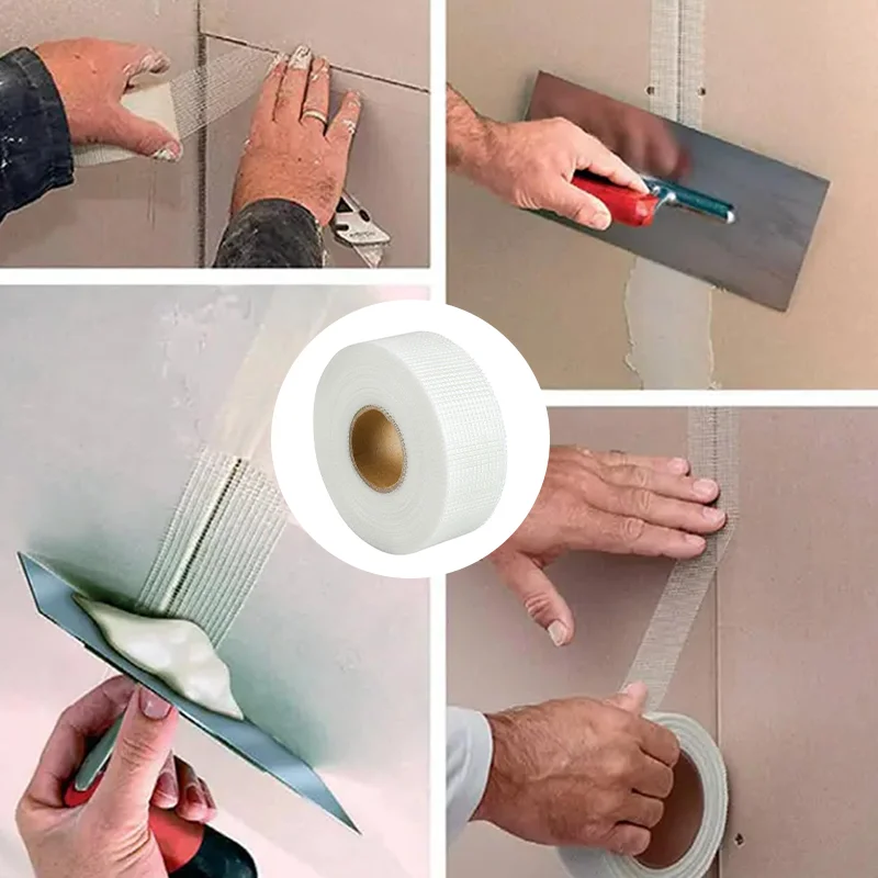 25m Glass Fiber Self-adhesive Mesh Tape Wall Crack Repairing Joints of Drywall Thermal Decorative Mesh Seam Tape Anti-cracking glass fiber mesh tape