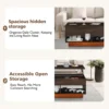 Modern Lift Top Coffee Table with Storage for Living Room LED Coffee Table Wodden Lift Tabletop Dining Table, Walnut 4