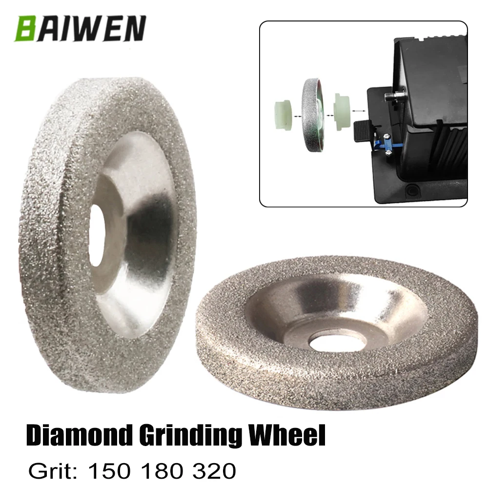 1pc 50mm Diamond Grinding Wheel 150/180/320 Grit Circle Grinder Disc Stone Sharpener Angle Cutting Wheel Rotary Tool Accessories