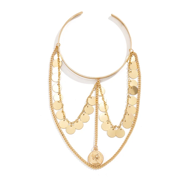 PuRui Bohemian Leaf Charm Upper Arm Bracelet Metal Leaves Tassel Pendants Arm Cuff Bangle Bracelets for Women Fashion Jewelry Gold color-4