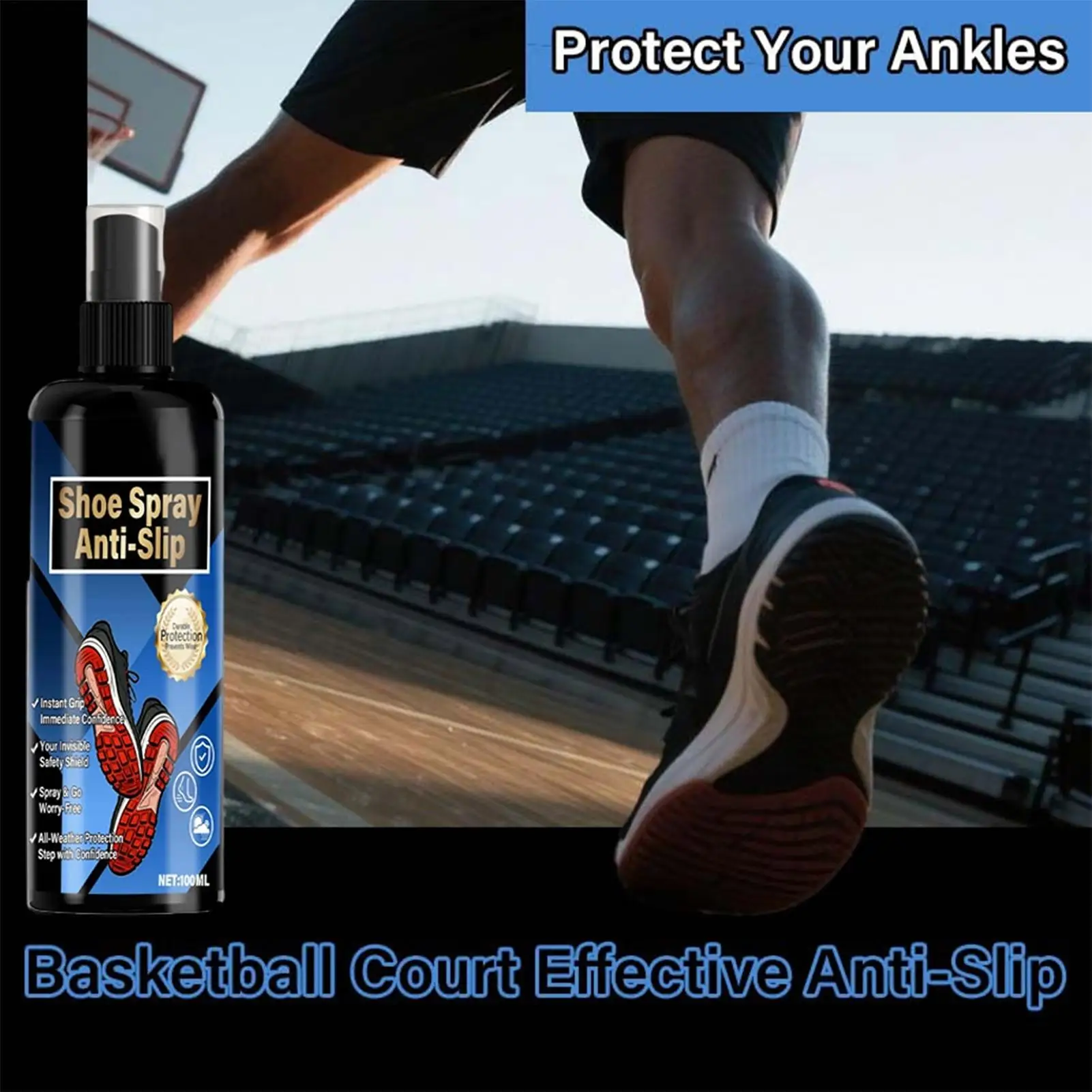 Anti-Slip Shoe Grip Spray - 100ml Sports Traction Enhancer