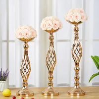 Home Table Candle Holder Arrangement Gold Iron Vase Twisted Path Candle Holder Wedding Flower Wedding Props Home Furnishings