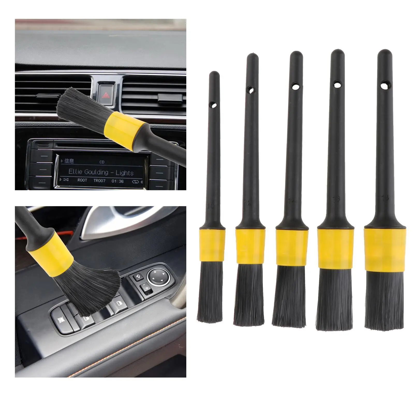 

5Pcs Auto Car Detailing Brush Set Fit for Cleaning Interior Air Vent Grille