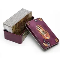 10.3*6cm Mystery Tarot card 78 deck in a Tin Metal Box Gold-plated Edge English Tarot Cards For Divination Tarot Deck 2