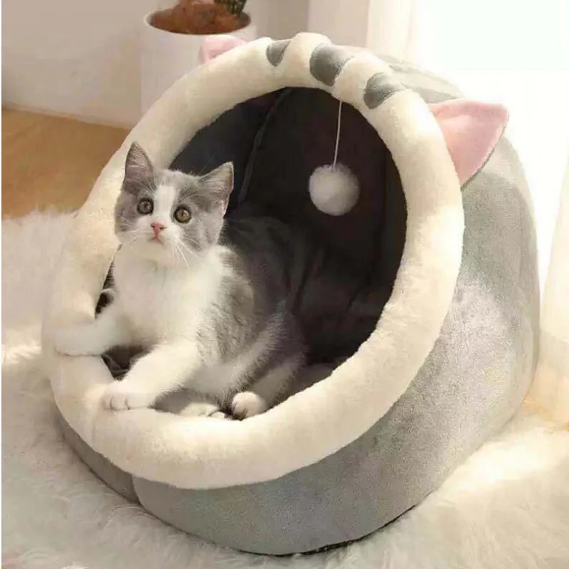 

Pet House for Small Dog Removable Cat Bed House Semi-Enclosed Pet Dog Cat Nest Winter Warm Soft Pet Cave Kennel Deep Sleep Pad