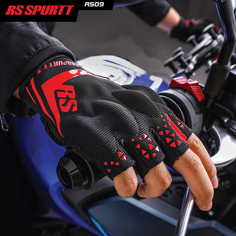 

RS SPURTT RS09 Guantes Moto Polyester Microfiber Thin Breathable Anti-slip Men Women Summer Half Finger Motorcycle Riding Gloves