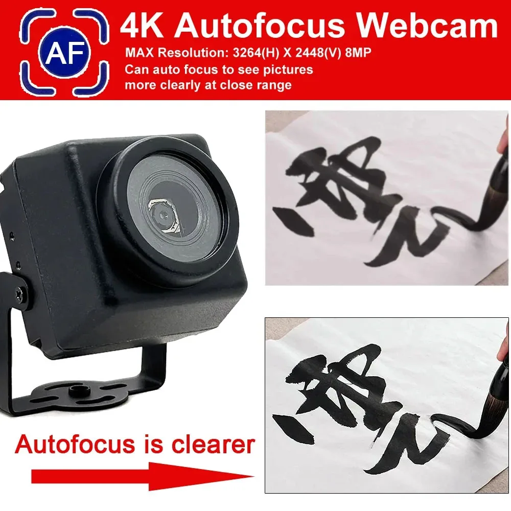 Waterproof Industrial 4K PC Video Webcam HD 8MP CMOS IMX179 Sensor 3264 X 2448 Mjpeg Autofocus OTG UVC Plug and Play USB 2.0 Cam