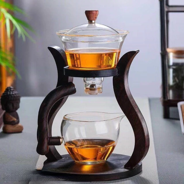 Glass Tea Set Automatic Teapot Tea Infuser Magnetic Water Diversion  Heat-resistant Kungfu Tea Drinking Dragon Tea Maker - AliExpress