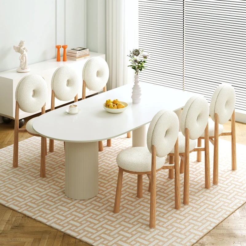 

Modern Mobile Dining Table Center White Entryway Waterproof Dining Table Newclassic Luxury Home Furnitures