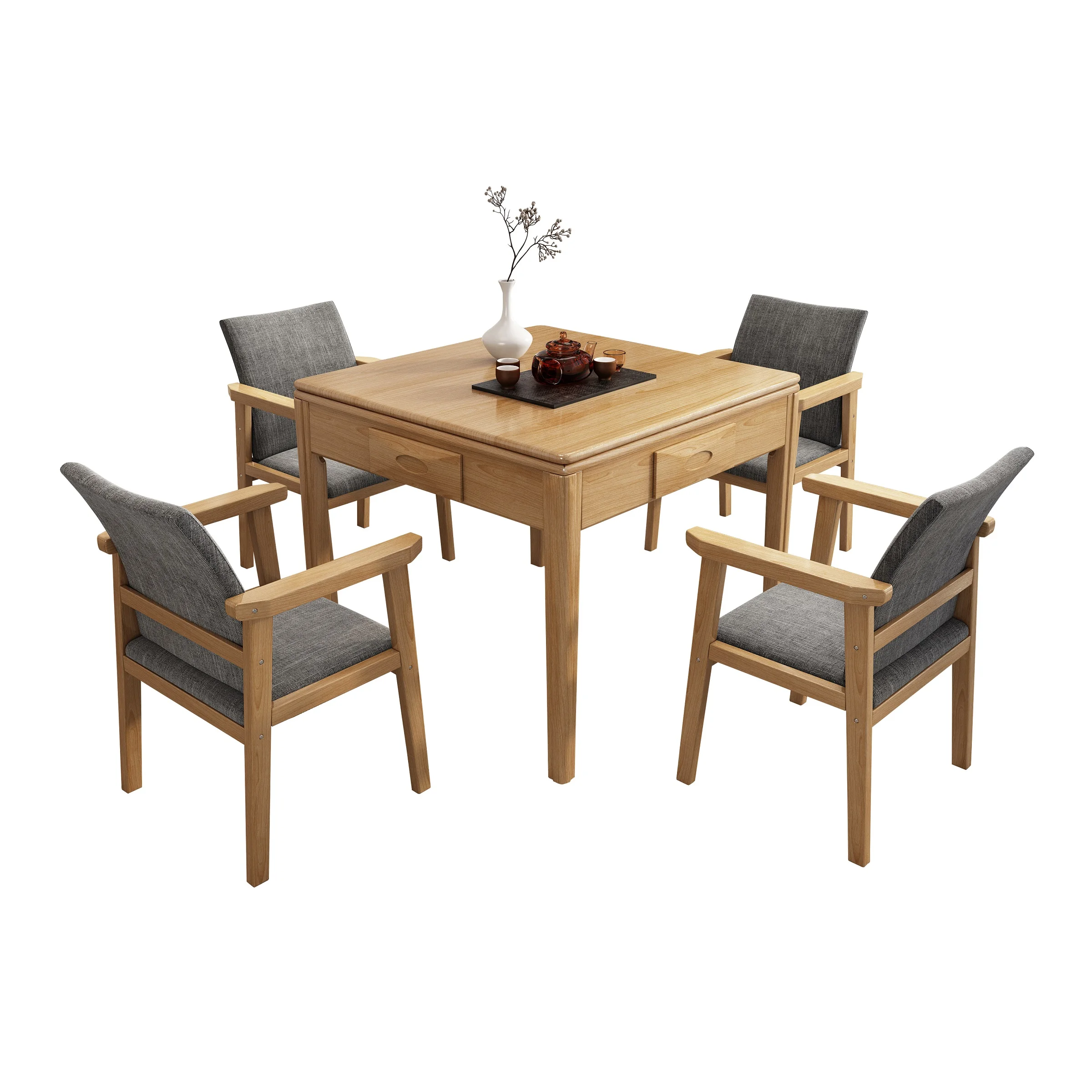 Solid wood mahjong machine automatic mahjong table dual-use electric mahjong machine tea table integrated chess and card table