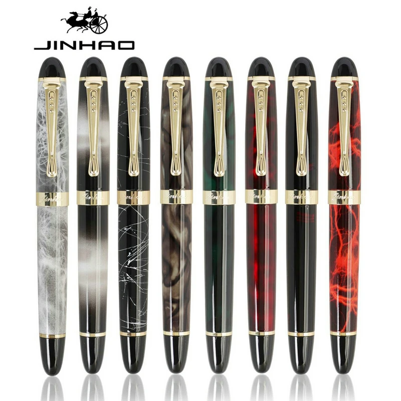 

Ручка перьевая JINHAO X450 металлическая, роскошная каллиграфия под золото, с красными чернилами, для работы и офиса, 2 шт./комплект
