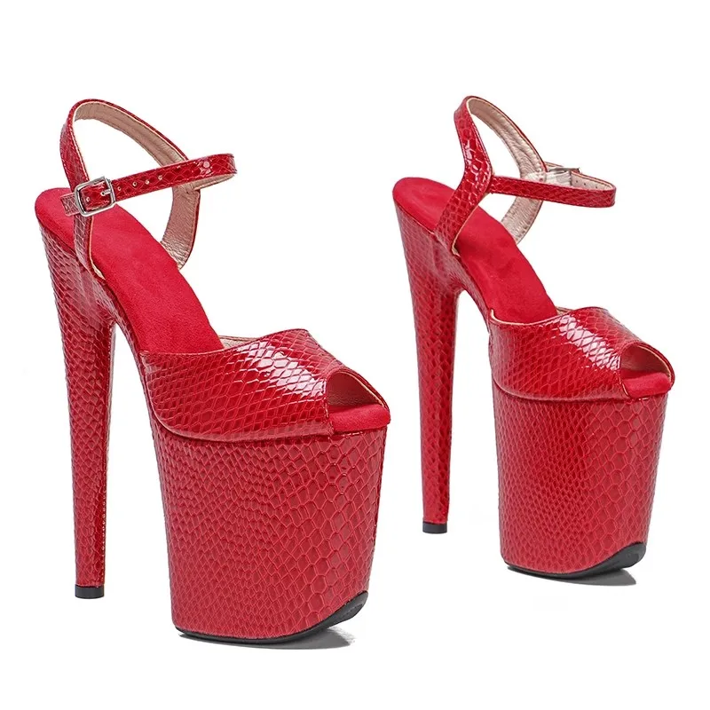 

Fashion 20CM/8inches PU Upper Plating Platform Sexy High Heels Sandals Pole Dance Shoes 158