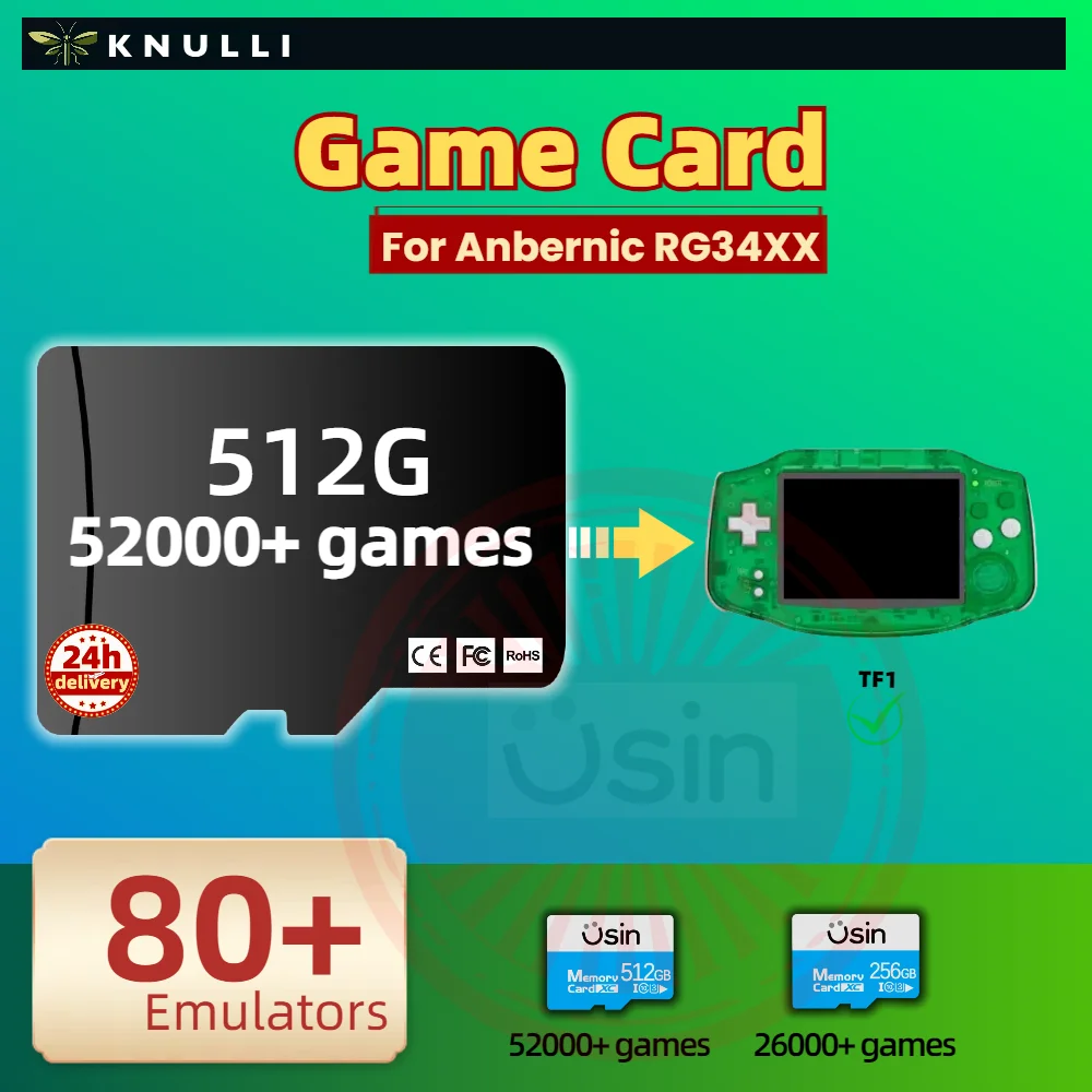Game TF Card For Anbernic RG34XX PSP PS1 Classic Retro Games Portable Handheld Console H-speed Memory SD TF 512G 256G KNULLI