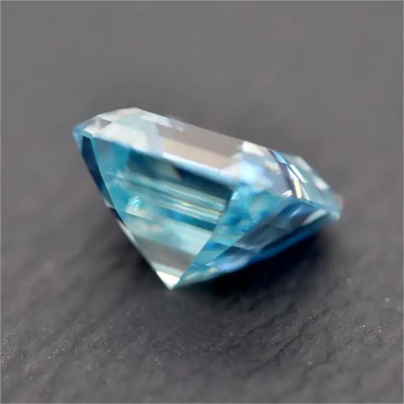 Moissanite Stone Ice Blue Color Asscher Cut Advanced Jewelry Material Pass Diamond Tester for jewel making with GRA Certificate