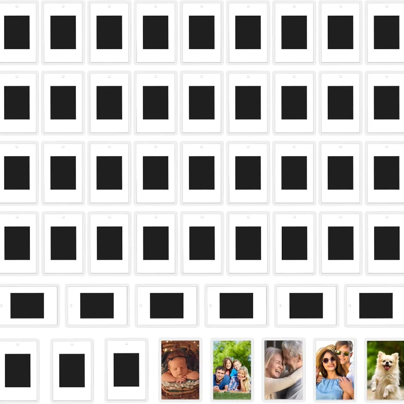 Photo Frame 12/20Pcs Small Blank Photo Frame Insert Fridge Magnets Mini Magnetic Refrigerator Photo Picture Frames