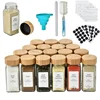 120ml Transparent Bamboo Cover Seasoning Bottle Square Glass Containers Bottle Kitchen Spice Bottle With Hole Sprinkler Jar 4