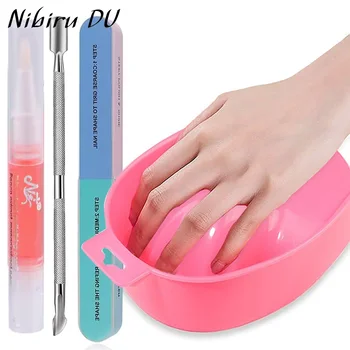 Nail Art Lavaggio a mano Gel Polish Remover Kit Soaking per unghie Soak Off Vassoio Ciotole Salone fai da te Unghie Spa Bagno Trattamento Strumenti per manicure