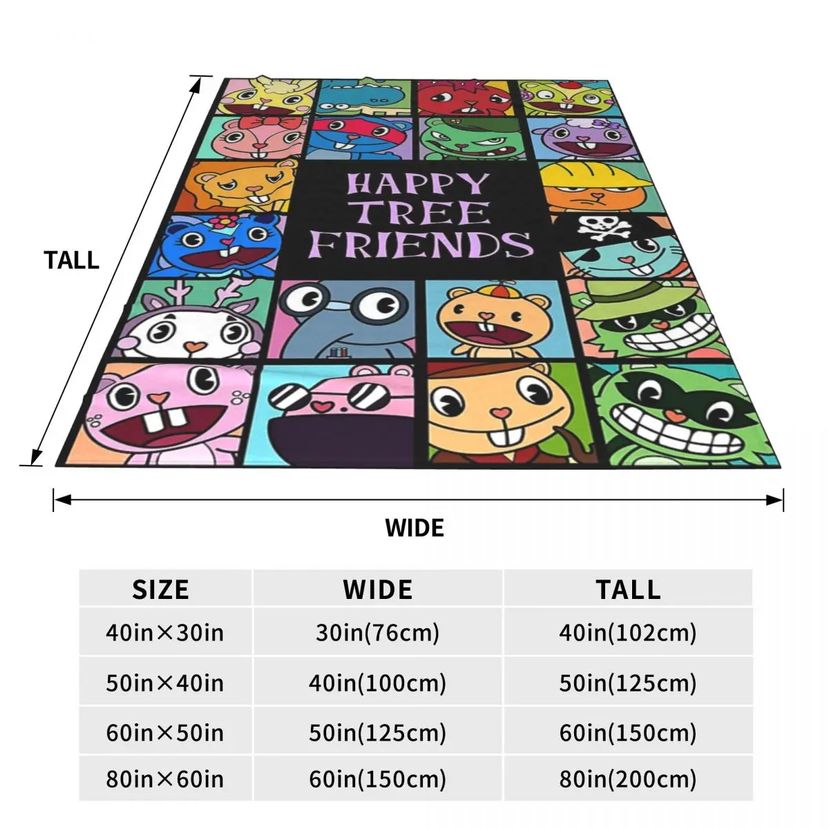 Throw Blanket Happy Tree Friends Micro Fleece Blanket Four Sizes Blanket Personalized Warm For Living Room Nice Gift 5