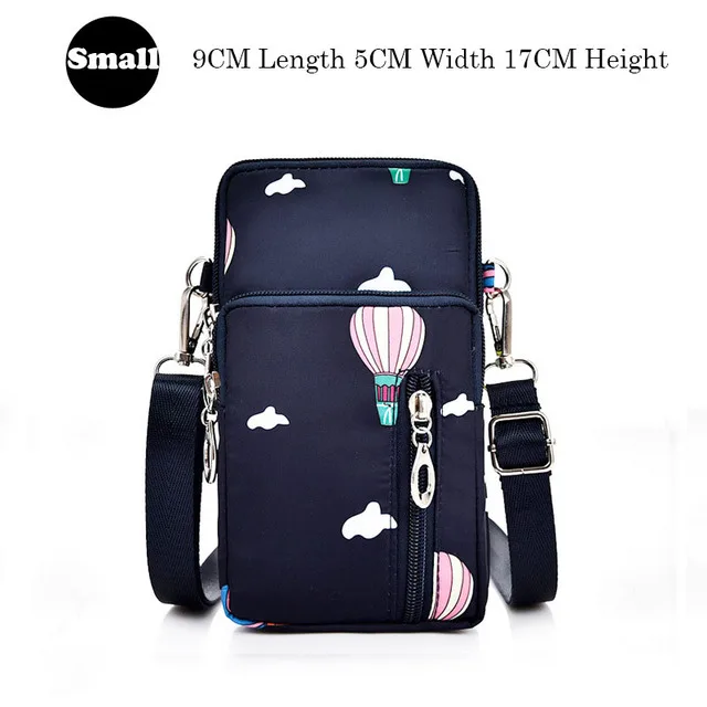 Universal Mobile Phone Bag For Samsung/iPhone/Huawei/HTC/LG Case Wallet Outdoor Sport Arm Purse Shoulder Bag Women Phone Pouch Small QQ Blue