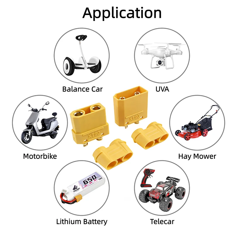 Lot de 5 connecteurs XT90H pour batterie RC - Mâle/Femelle