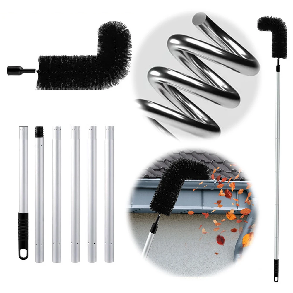Gutter Cleaning Tool Drain Cleaning Tool Stainless Steel Drain Protection Brush Gutter Brush for Leaves and Debris