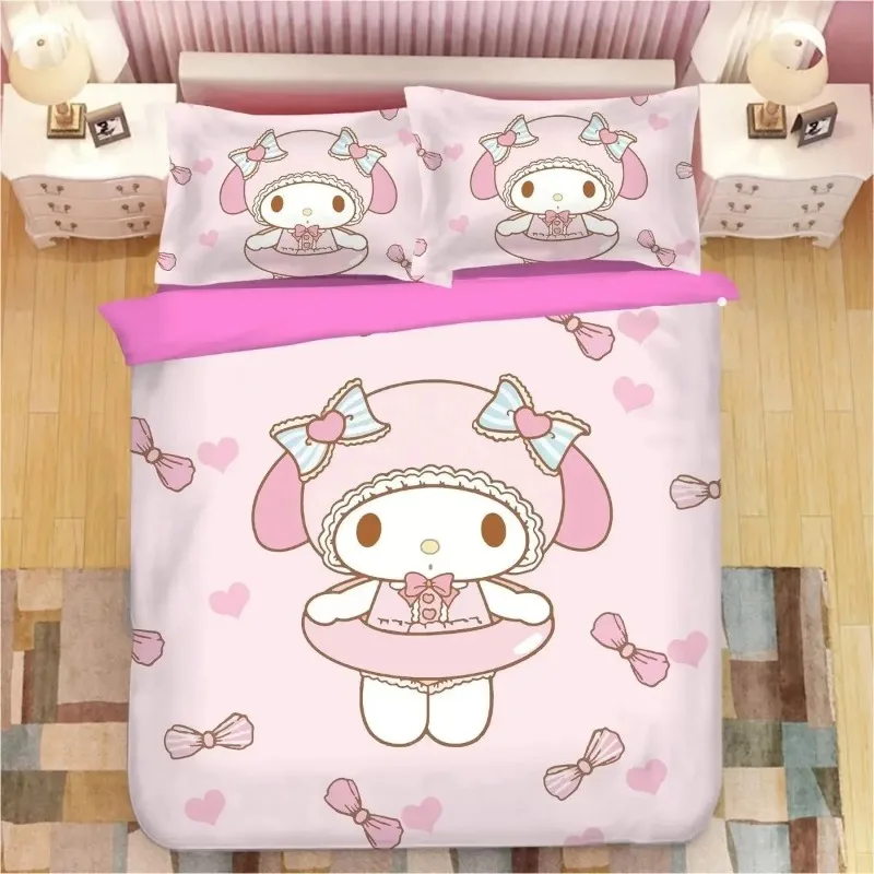 

Комплект постельного белья Melody с пододеяльником и наволочками Sanrio AB, двухсторонние, одноместные, двухместные, двуспальные, большие размеры, всесезонные постельные комплекты