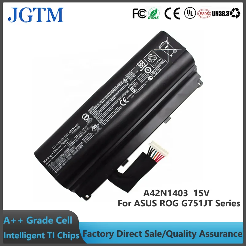 

JGTM A42N1403 Laptop Battery for Asus ROG G751 G751J G751JL G751JM G751JT Series 0B110-00340000 A42LM9H A42LM93 15V 88WH