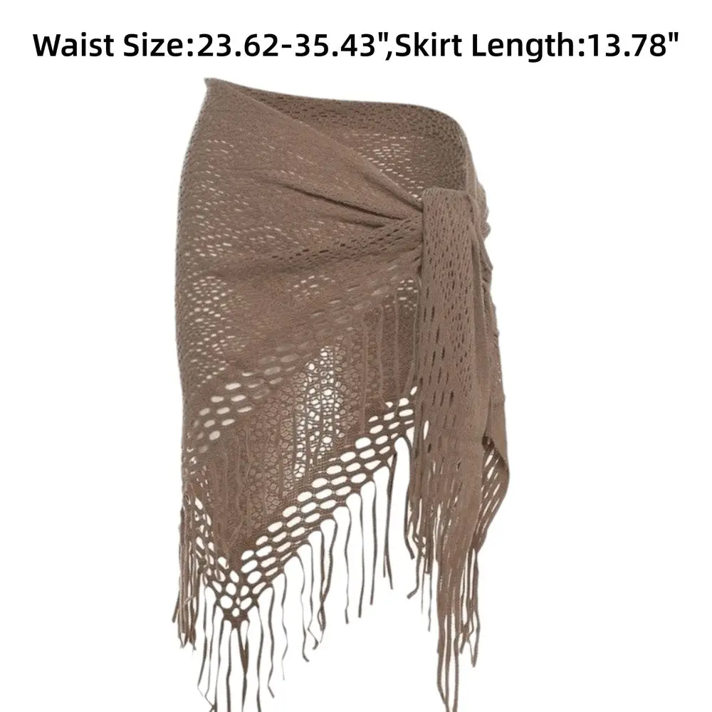 Women Tassel Belly Dance Clothing Knitted Bohemian Style Triangular Scarf Hip Scarf Adult Dance Practice 3