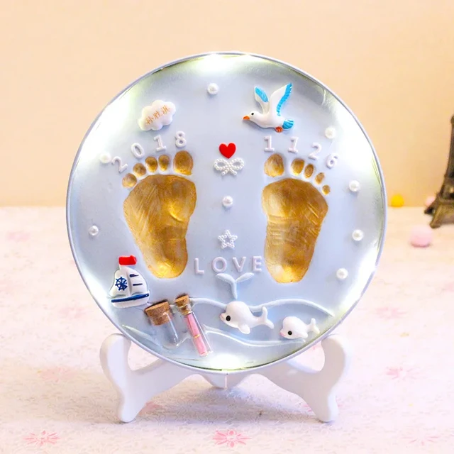 Baby Footprint Babies Hand Foot Imprint Kit Casting Toys Print Baby  Handprint Newborn Souvenir Air Drying Soft Clay Accessories - AliExpress