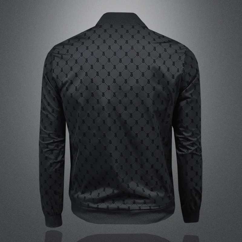 New high-quality men's black jacket, personalized and fashionable, unique designer slim fit jacket trendy brand  coats