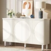 Tribesigns Buffet Cabinet Sideboard with Storage, 59.4-Inch White Storage Cabinet Modern Sideboard Buffet Table with Doors 1