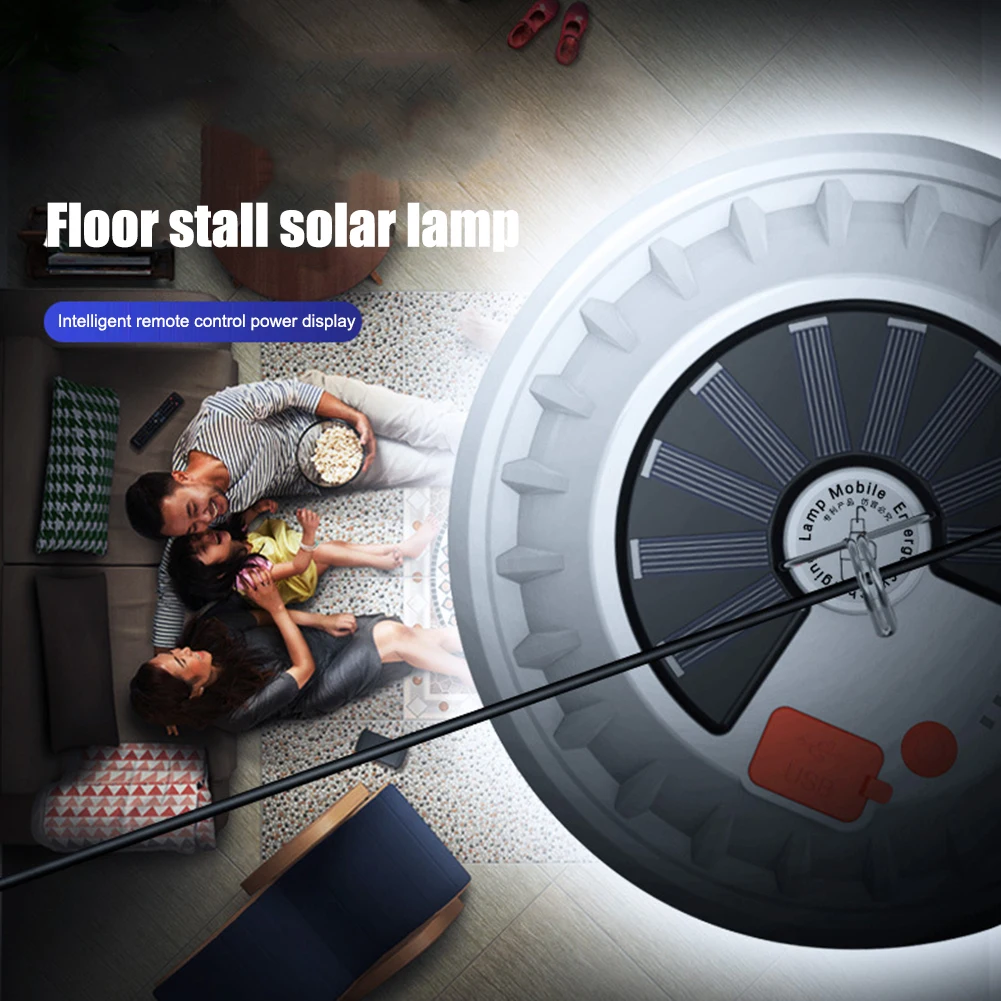 120 LED Bulb Work Repair Light Solar USB Rechargeable with Hook Remote Control 2400LM/1200mAh Emergency Supply for Hiking Picnic