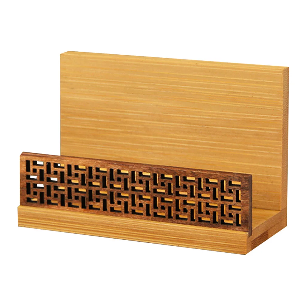 Wooden Business Card Display Holder Professional Black Walnut Naturals Bamboo Cards Case