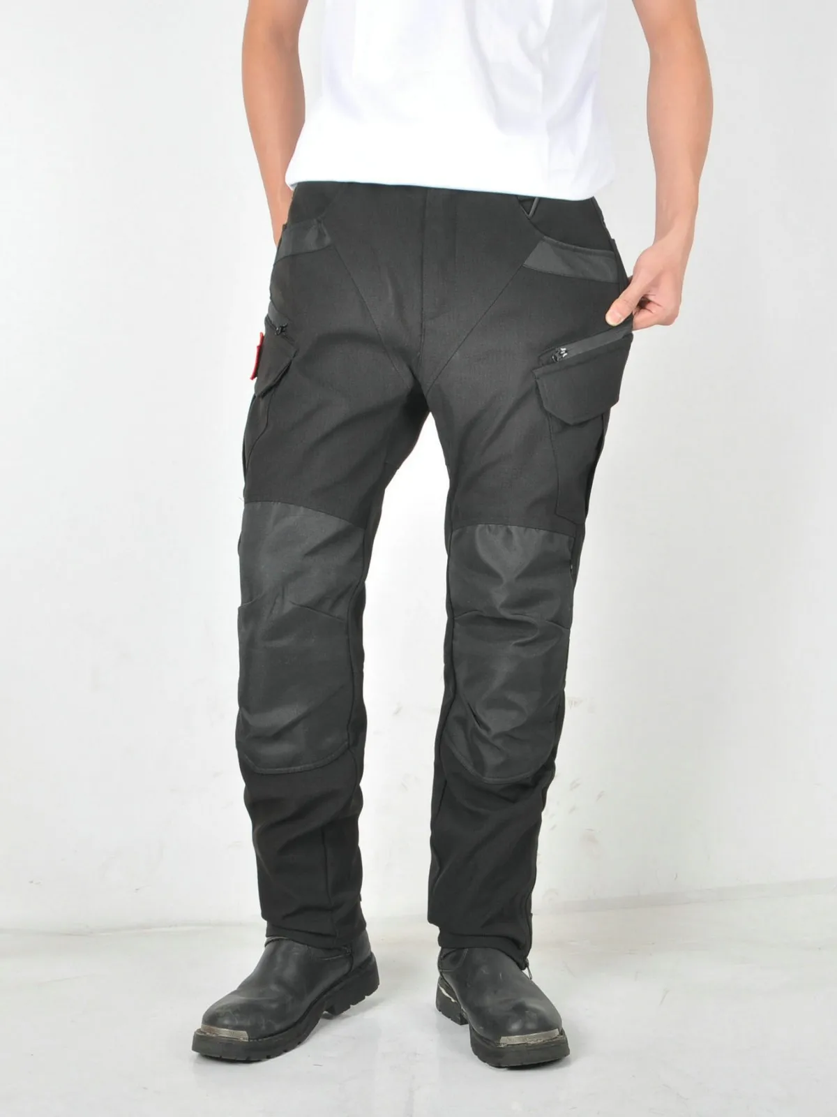 남성용 오토바이 라이딩 팬츠 600D 내마모성 라이더 바지 모터 캐주얼 작업복 바지 안티드롭 확장 보호 장비