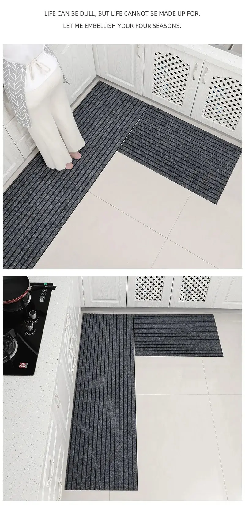 Moderne, minimalistische, quadratische Bodenmatte – langlebig, schmutzabweisend/lösbeständig, rutschfeste Gummirückseite, maschinenwaschbar für den Innen- und Außenbereich – Detail 7