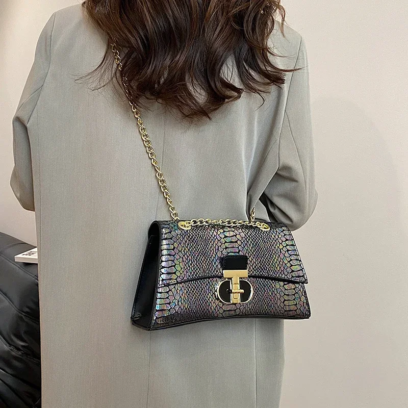 

Trendy Women's Bag 2024 New Fashion Handbag Minibags Fashion Lacquer Leather Shoulder Bag Stone Pattern Crossbody Bag Sac Cc Gg