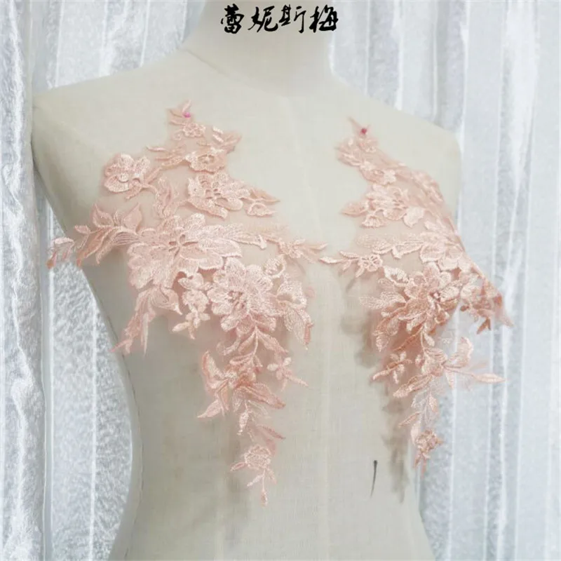 Elegant Floral Embroidery Lace Applique – 45 Colors Wedding Dress Trims